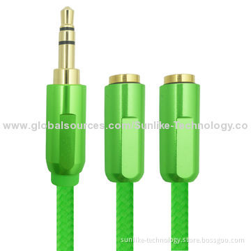 Aux Stereo Cables with High-end Metal Shell, Nylon Braiding, 3.5 SP Male - Female